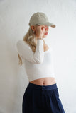 Uネックニットトップス Ivory