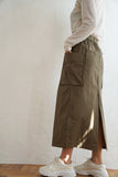 ベルト付きカーゴスカート Khaki