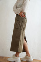 ベルト付きカーゴスカート Khaki