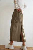 ベルト付きカーゴスカート Khaki