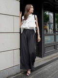 フリルノースリーブシャツ　WHITE