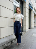 袖アシメフリルTシャツ　WHITE