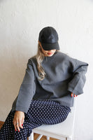 12G編地切り替えニットプルオーバー CharcoalGray