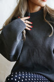 12G編地切り替えニットプルオーバー CharcoalGray