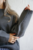 12G編地切り替えニットプルオーバー CharcoalGray