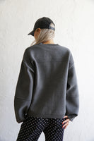 12G編地切り替えニットプルオーバー CharcoalGray