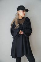 ギャザーＶチュニック Black