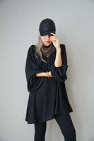 ギャザーＶチュニック Black