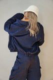 サテンブルゾン Navy