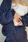 サテンブルゾン Navy