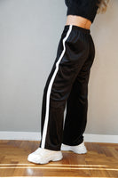 ベロアラインパンツ Black/OffWhite
