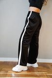 ベロアラインパンツ Black/OffWhite