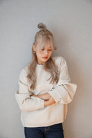 12G編地切り替えニットプルオーバー Ivory