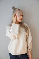 12G編地切り替えニットプルオーバー Ivory