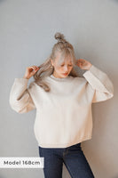 12G編地切り替えニットプルオーバー Ivory