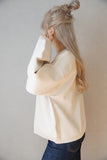 12G編地切り替えニットプルオーバー Ivory
