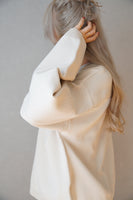 12G編地切り替えニットプルオーバー Ivory