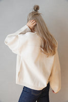 12G編地切り替えニットプルオーバー Ivory