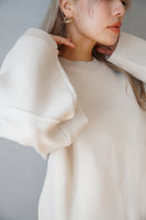 12G編地切り替えニットプルオーバー Ivory