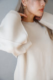 12G編地切り替えニットプルオーバー Ivory