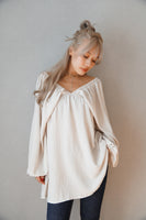 ギャザーＶチュニック Beige
