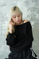レイヤードニットトップス Black