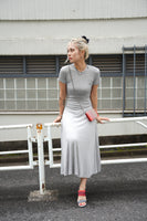 ハーフスリーブカットワンピース Gray