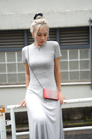 ハーフスリーブカットワンピース Gray