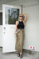 ベルト付きカーゴスカート Khaki
