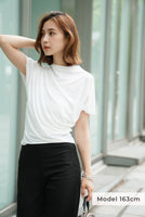 アシンメトリードレーププルオーバー White