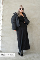 起毛ツイルIラインスカート Black