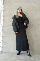 起毛ツイルIラインスカート Black