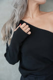 ワンショルニットプルオーバー Black