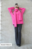 マフラー付きニットプルオーバー Pink