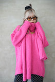 マフラー付きニットプルオーバー Pink
