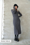 ハーフジップニットワンピース CharcoalGray