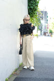 フリルドッキングビスチェTOPS　BLACK
