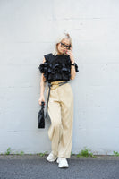 フリルドッキングビスチェTOPS　BLACK