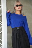 アンゴラタッチニットアンサンブル Blue