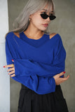 アンゴラタッチニットアンサンブル Blue