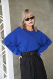 アンゴラタッチニットアンサンブル Blue