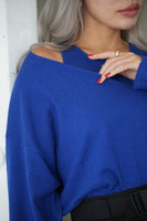 アンゴラタッチニットアンサンブル Blue