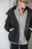 ワッシャー中綿ジャケット Black