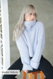 モヘアタートルプルオーバー SaxBlue