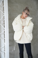 ワッシャー中綿ジャケット White