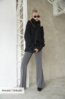 センタープレスフレアパンツ	CharcoalGray
