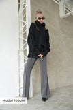 センタープレスフレアパンツ	CharcoalGray