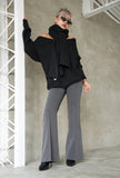 センタープレスフレアパンツ	CharcoalGray