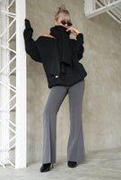 センタープレスフレアパンツ	CharcoalGray
