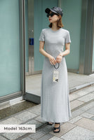ハーフスリーブカットワンピース Gray
